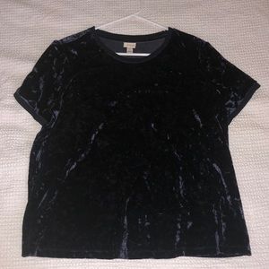 Velvet navy blue top